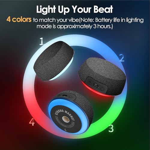 Image of Dual Bluetooth Speaker Set with TWS Stereo & Magnetic Base - 10H Playtime, 3H with RGB Sync Lights On, Phone Stand, Wireless Speakers for TV Watching,Home Theater, Outdoor, Multi-Room