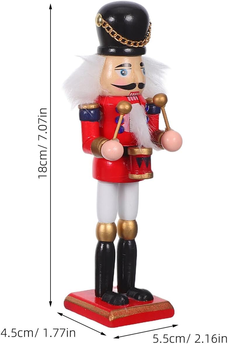 4pcs Christmas Nutcracker Figurines Mini Wooden Soldier Ornaments Traditional Holiday Nutcracker Decorations for Party Table Desktop Display