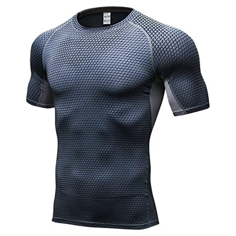 Men Rash Vest - UV Protection Rash Guard Baselayer Compression Shirt 3D Printing Short Sleeve Cool Dry Tight Cycling Jersey UPF 50+ Cover