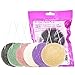 6 Pack Natural Konjac Facial Sponges, findTop 6 Colors Konjac Exfoliating Facial Sponge Set for Gentle Face Cleansing and Exfoliation- Charcoal, Turmeric, French Green, White Pink & Purple