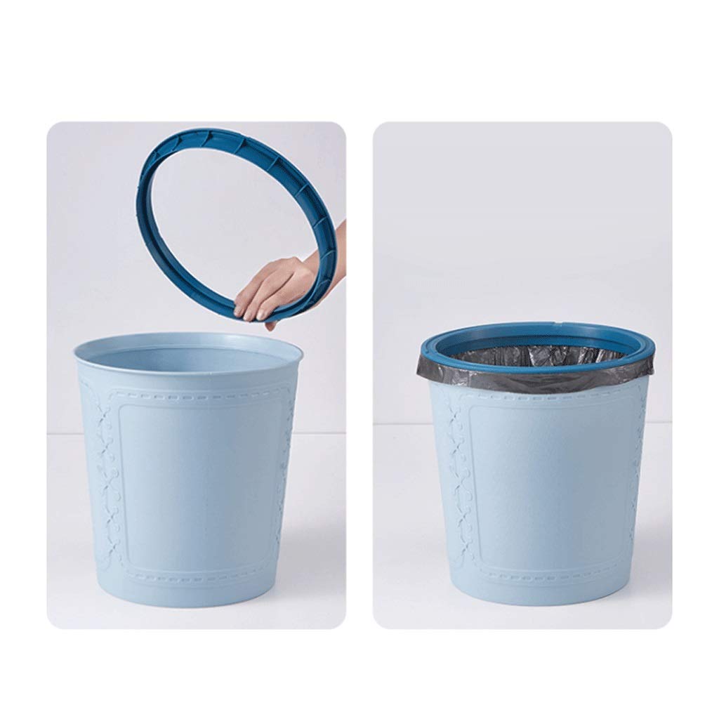 Trash Can Plastic Waste Bin Without Lid Indoor Recycling Bins for Bathroom Bedroom Living Room Office 10L/2.6Gal Waste Basket (Color : Dark Blue) (Green)
