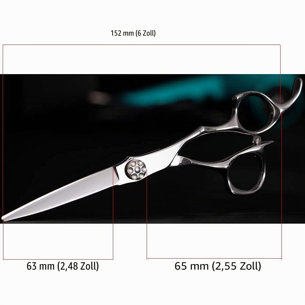 AOLANDUO Haarschere 6 Zoll - Premium VG10 Stahl Haarschneideschere Schere für Profi Stylists - Ergonomisches Offset Design - Friseurschere Profi Set für Salon/Barber - Aolanduo Haarschere Set