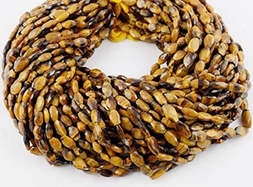 Oeil de tigre perles ovales facettées de qualité supérieure pour vos bijoux créatifs