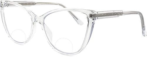 Miniatura 7 de Cateye - Lentes de lectura bifocales para mujeres y hombres, Funky bifocales para mujer, lectores, parte superior transparente, bloqueo de luz azul,