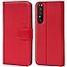 Produktbild Conie Handyhülle für Sony Xperia 1 II Hülle, Premium PU Leder Flip Schutzhülle klappbar für Sony Xperia 1 II Tasche, Rot
