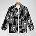 100% BLUE COLLAR Men's Casual Work Office Jacket Lightweight Full Zip Up Jackets Fashion Stylish Outwear (Black Skull Vintage (2))