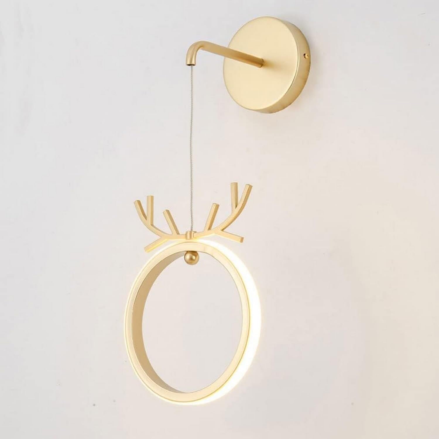 FLXHSA Metal Mount Light Ring - Fixture Headboard Lamp with 3 Color Modes for Living Room and Bedroom Decor