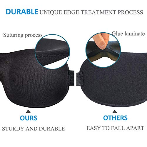 Yiview Sleep Mask Pack Of 3, Upgrade 100% Light Blocking 3D Eye Masks For Sleeping, Ultra-Thin Sides For Side Sleeper, Blindfold For Men Women #TOP4