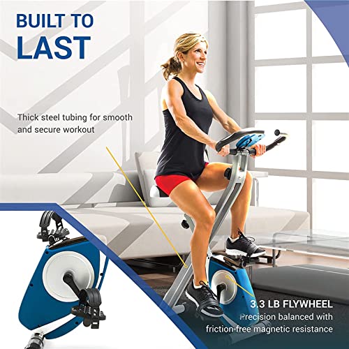 Image of Exercise Bike Folding Exercise Bike, Silver, Home Fitness Equipment