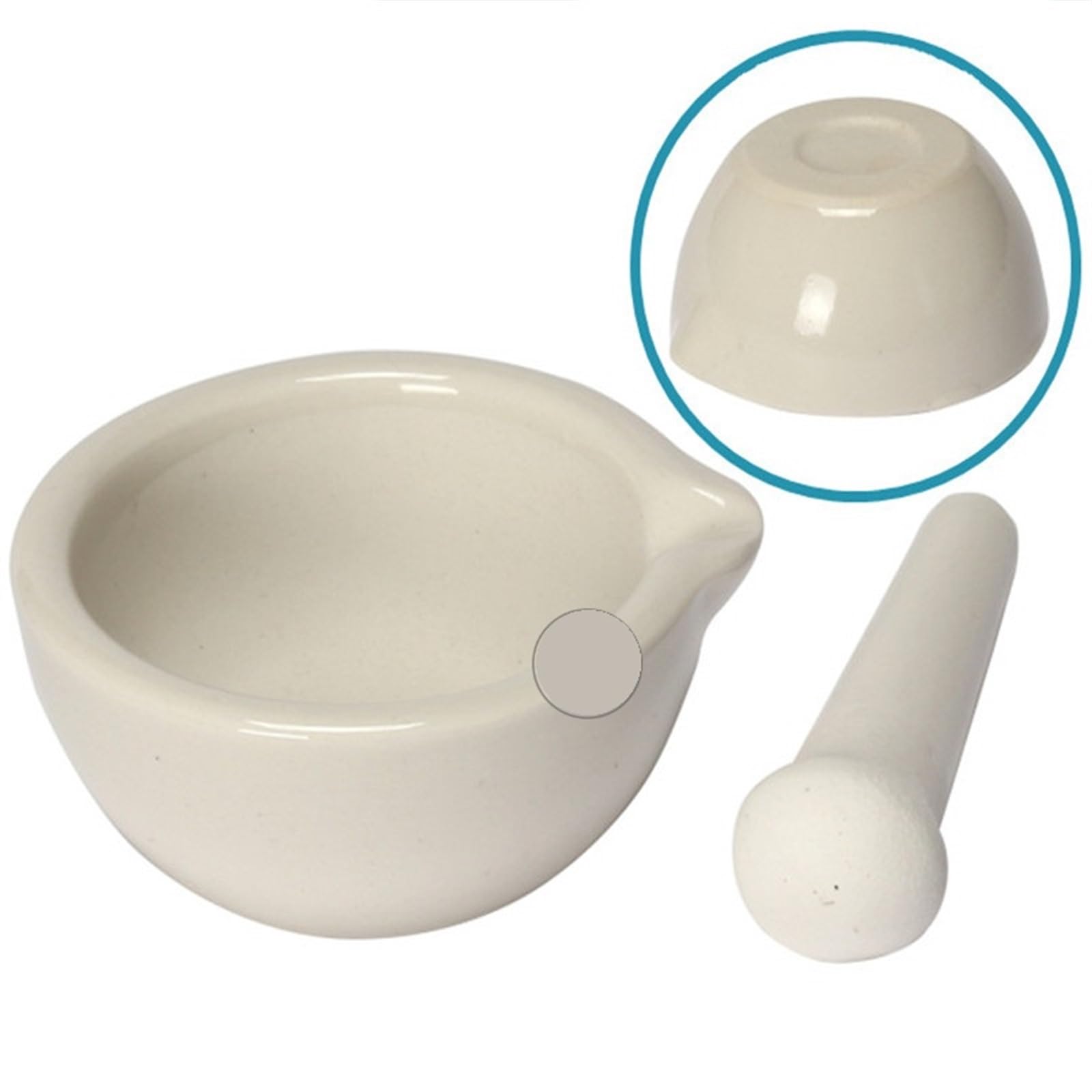 Set di mortaio e pestello in porcellana da 1 pezzo for schiacciare macinare specie erbe o altre sostanze morbide, strumenti utili for il laboratorio la farmacia Mortaio Con Pestello(160mm)