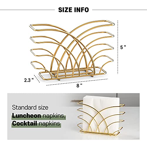 Levimetree Gold Napkin Holder For Table - Stainless Steel Napkin Holders For Kitchen, Napkin Holders For Paper Napkins, Modern Serviette Holder Tissue Dispenser, Modern Napkin Holder For Table #TOP3