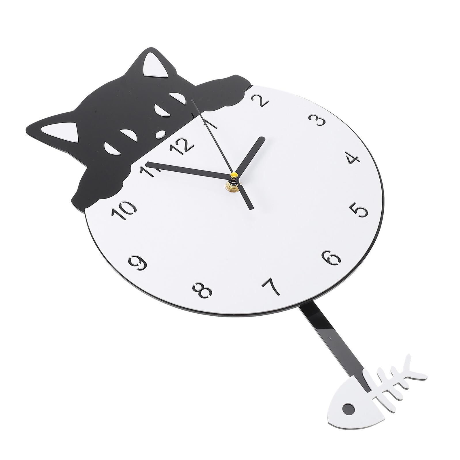 Reloj de pared de gato acrílico decorativo silencioso hogar y oficina