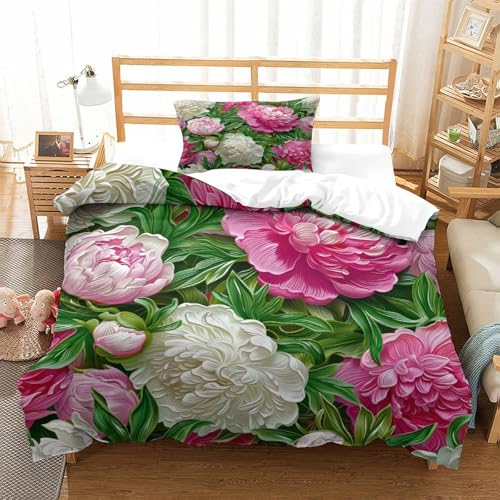 Housse de couette fleurs 3D en microfibre premium de lit simple