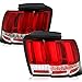 Spec-D Tuning Red Lens Sequential LED Bar Tail Lights Compatible with 1999-2004 Ford Mustang, Left + Right Pair Assembly