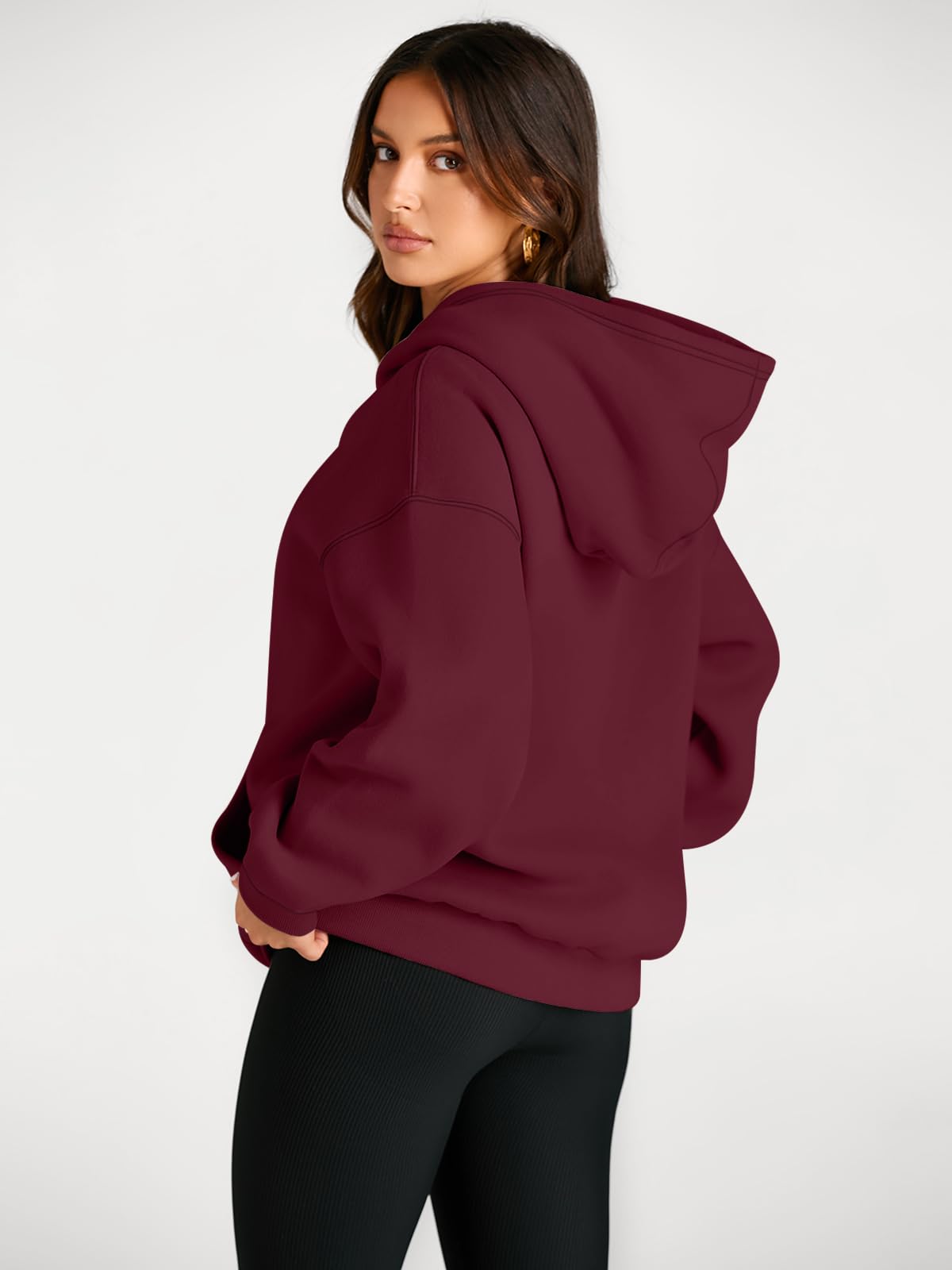 Trendy Queen Womens Oversized Hoodies Fleece Sweatshirts Fall Fashion Pullover Sweaters Winter Clothes: Deep Red X-Large