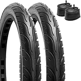 YUNSCM 2-PCS 20' Road Bike Tires 20 X 2.50/64-406 and 20' Bike Tubes Schrader Valve Compatible with 20X2.40 20X2.50 Bike Bicycle Tires and Tubes (Y-1235)