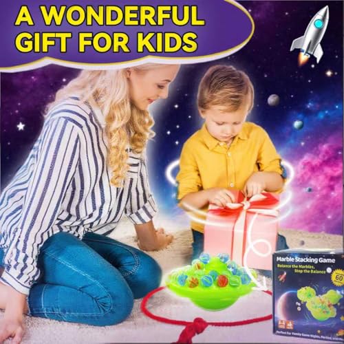 A V Marble Balance Board Game – 60 Colorful Glass Marbles with Storage Base | Exciting Family & Party Board Game for Kids & Adults, Educational STEM Toy & Birthday Gift, 1–4 Players, Ages 8+ - Image 5