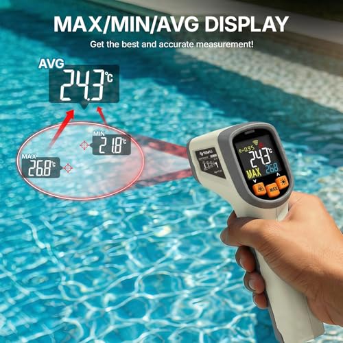 Tilswall Infrared Thermometer Laser Temperature Gun 58 F 1112 F Off White - image 8