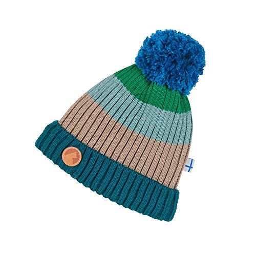 Finkid Pompula Gestreift-Bunt-Blau, Kinder Kopfbedeckung, Größe 50 - Farbe Green Mix