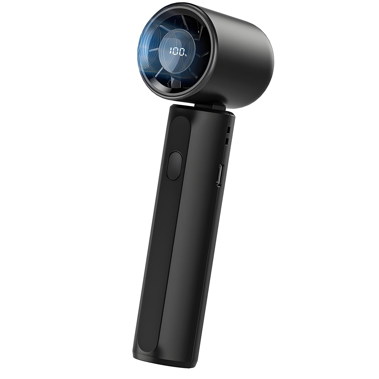 Ventilador de mano plegable y portátil con pantalla digital y 100 velocidades ajustables