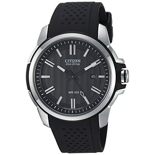 Citizen Eco-Drive Weekender Mens Watch, Stainless Steel with Polyurethane Strap