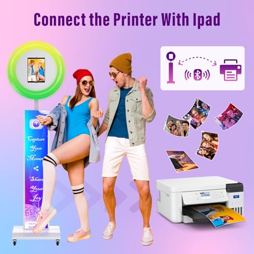 Image of JIYANG Photo Booth,Photo Booth Stand Shell with ChackTok PhotoBooth VIP Member,APP and Remote Control,Music Sync,Selfie Photo Booth Machine for Parties,Wedding and Events