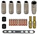 WJMY Verschleißteile Set Schweißzubehör passend MIG/MAG Schweißbrenner 20 Teile | 5 x Gasdüse MB15 | 2 x Düsenstock | 10 x Stromdüse M6 0,8mm | 2 x Isolator | 1 x Werkzeug