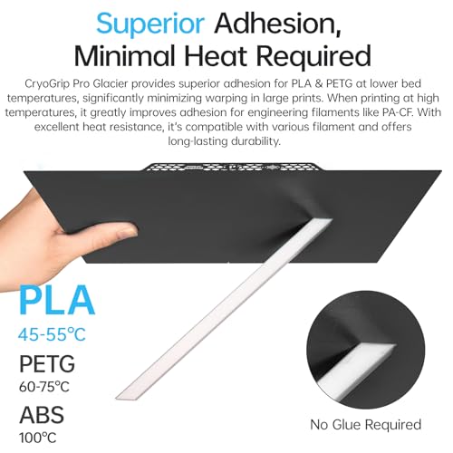 Image of BIQU CryoGrip Pro Glacier Build Plate for Creality K2 Plus 3D Printer | 370x370mm, Low Temperature Printing, Double-Sided Spring Steel Sheet, 1 Piece