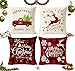 4 poszewki na poduszkę bożonarodzeniową, poszewka na poduszkę świąteczną, świąteczna, lniana poduszka dekoracyjna, na Boże Narodzenie, 45 x 45 cm (N)