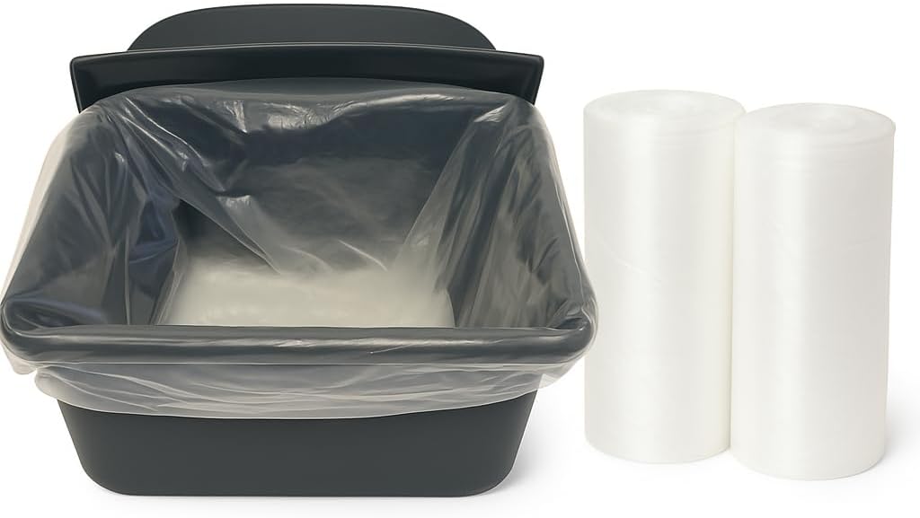 100-Pack Waste Drawer Liners for Litter-Box-Robot 4 & 3 12 Micron Extra-Thick HDPE, Custom Fit to Prevent Sensor Errors Heavy-Duty Leak-Proof, Compatible with Automatic Litter Boxes