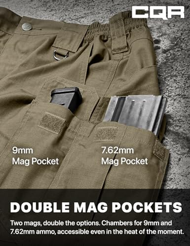 Image of CQR Men's Tactical Pants, Water Resistant Ripstop Cargo Pants, Lightweight EDC Work Hiking Pants, Outdoor Apparel