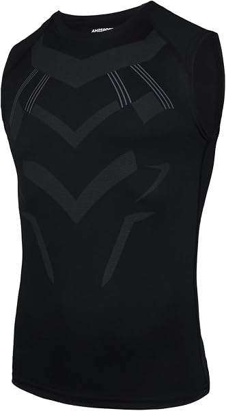 AMZSPORT Canotta Compressione da Uomo Sport Senza Maniche Base Layer Asciugatura Rapida Top - 1