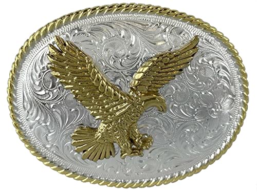 Western American Eagle& Hunting Dogs Buckle Genuine Full Grain Leather Casual Jean Belt 1-1/2"(38mm) Wide2