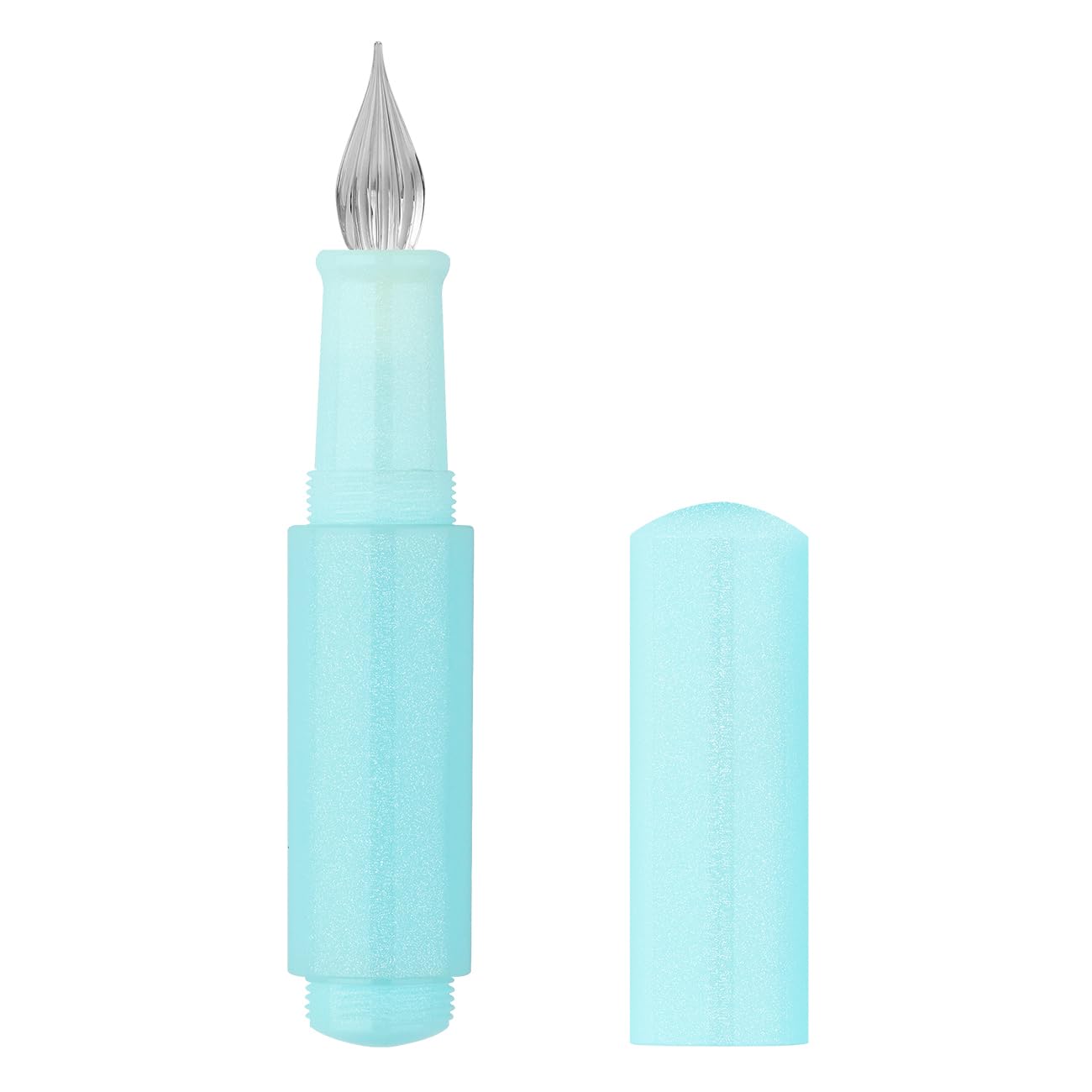 SIPLIV Wancai Mini Candy-colored Glass Dip Pen Resin Pocket-Size Calligraphy Pen - Glass Nib, Blue