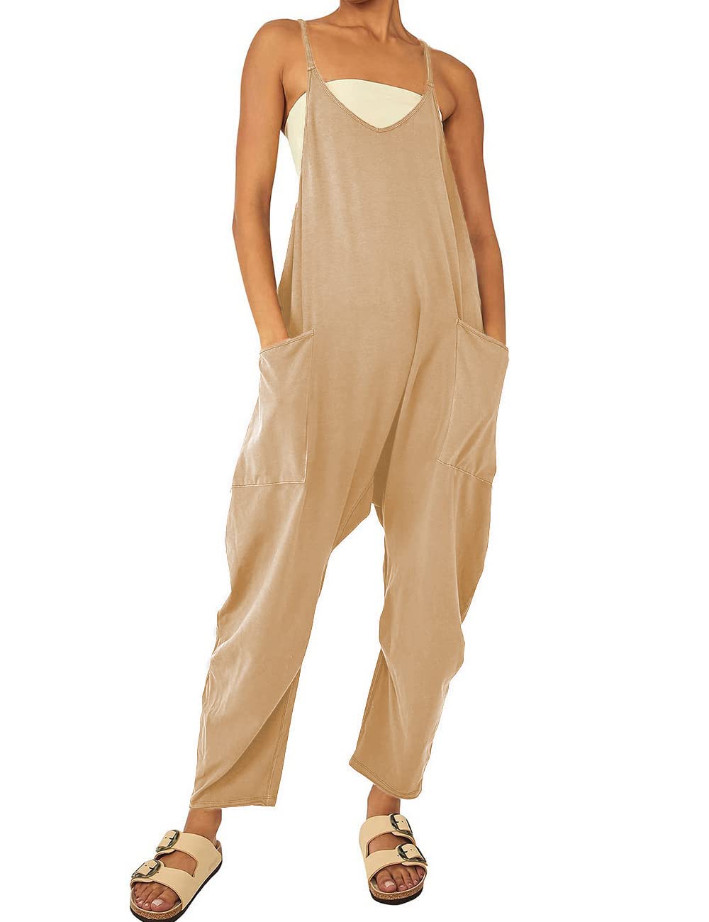 Peaceglad Womens Linen Overalls Women Casual Summer Lightweight Rompers