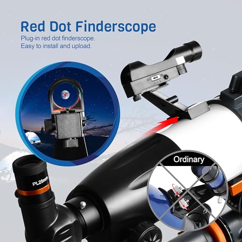 Image of AOMEKIE Telescope 650x90mm Astronomical Refractor Telescope for Adults & Beginners, Fully Multi-Coated High Transmission Coatings EQ Mount with Tripod, Phone Adapter, Wireless Control