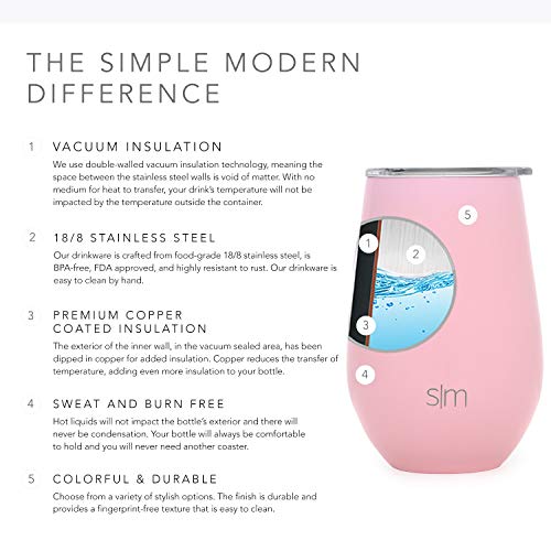 Simple Modern Spirit 350 mL Termo Taza - Vaso Termico de Viaje, Copas de Vino o Café para Llevar Acero Inoxidable… - Imagen 5