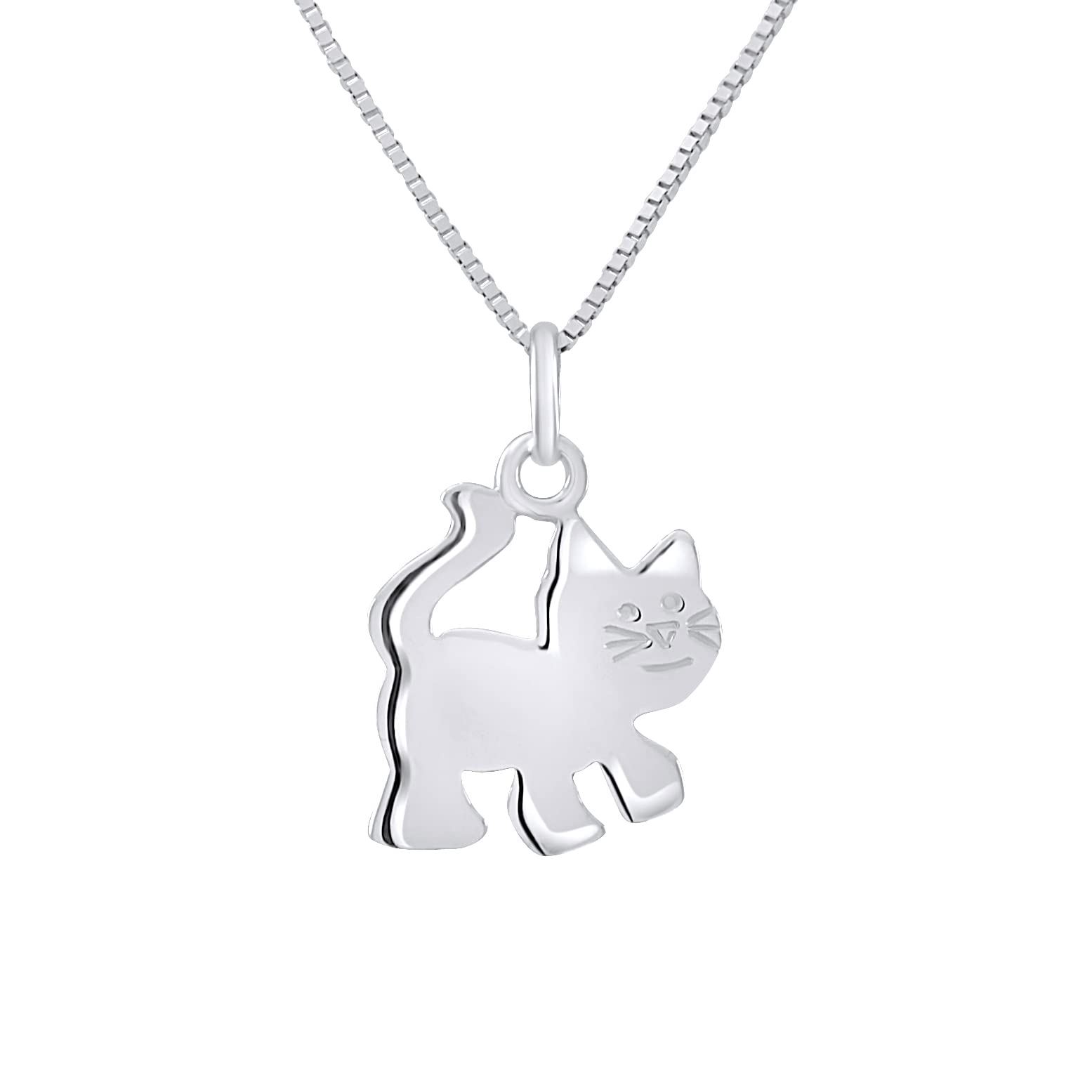 Amours, Bisous & Calins - Pendentif MON PETIT CHAT - Argent 925-100% Anallergique - pour Enfants de 2 à 12 ans - Bijou Enfant