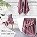 LANE LINEN 100% Mercerized Cotton Luxury Bathroom Towel Set - 16 Pcs - Super Soft, Fluffy & Highly Absorbent - 4 Bath Towels, 8 Washcloths, 4 Hand Towels - Pre Shrunk, Pet Friendly - Wishful Mauve