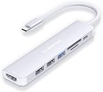 LENTION bleu USB C Hub,7-in-1 USB Adaptateur avec 4K@60Hz HDMI,3xUSB A,100W PD | SD/TF Lecteur de cartes,USB 3.0 Adaptateur pour Ordinateurs Portables Compatible avec MacBook Air/Pro, HP, ASUS, iPad Pro/Air, iPhone 17 Pour/Max