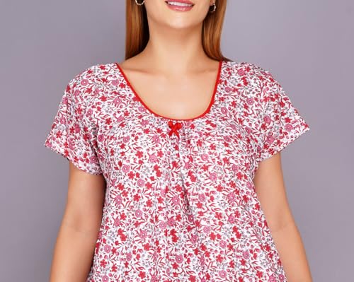 Image of Breezly Women's Pure Cotton Night Dress Nighty for Women Multicolour