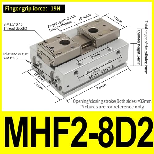 Cylindre pneumatique MHF2-8D solution profil bas pour espace restreint