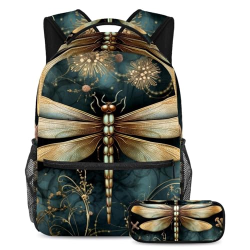Sac à dos vintage libellule 25 pour le voyage des adolescents et étudiants
