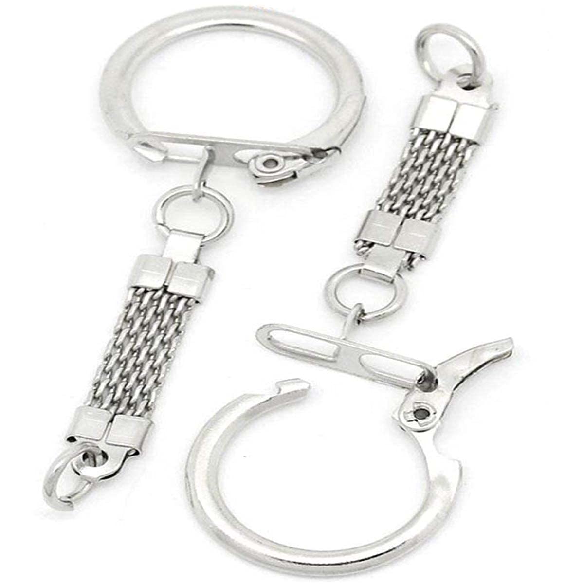 DIY CraftsMetal Alloy Key Chains Key Rings Dull Silver Color 6.2cm x 2.3cm Keychain Length: 3.8cm Basic Keychains