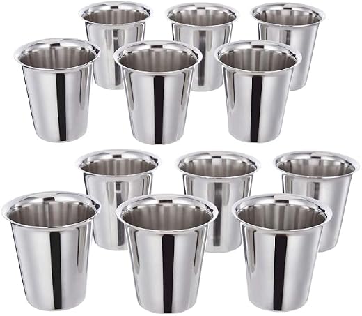 Arctic Enterprises Stainless Steel Tumbler for Tea and Coffee |Tableware Drink Ware | Tumbler Drinking Glasses Set of 12 Pcs