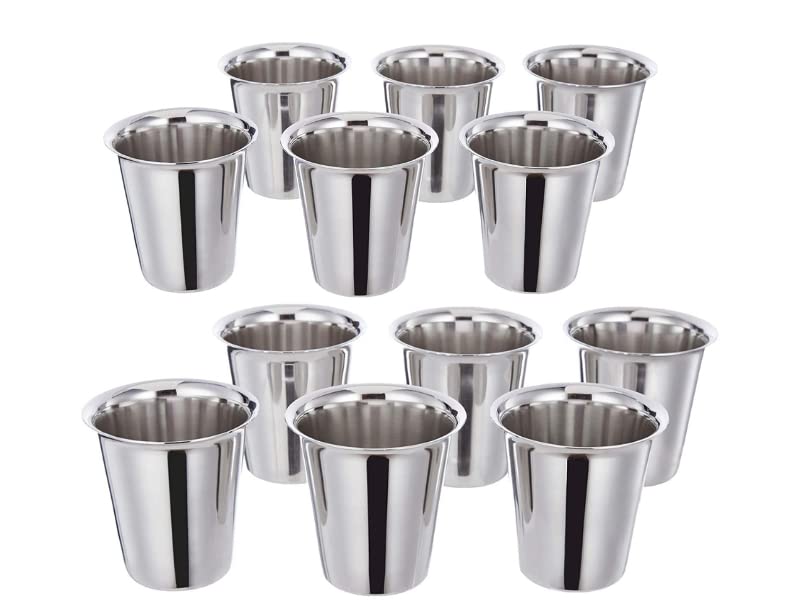 Arctic Enterprises Stainless Steel Tumbler for Tea and Coffee |Tableware Drink Ware | Tumbler Drinking Glasses Set of 12 Pcs