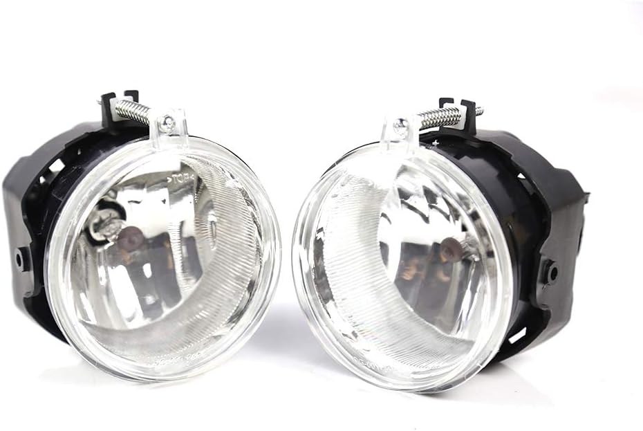IKON MOTORSPORTS, Fog Lights Compatible With 2005-2010 Dodge Challenger Grand Caravan Avenger Caliber, Front Bumper Clear Fog Lamps, 2006 2007 2008 2009