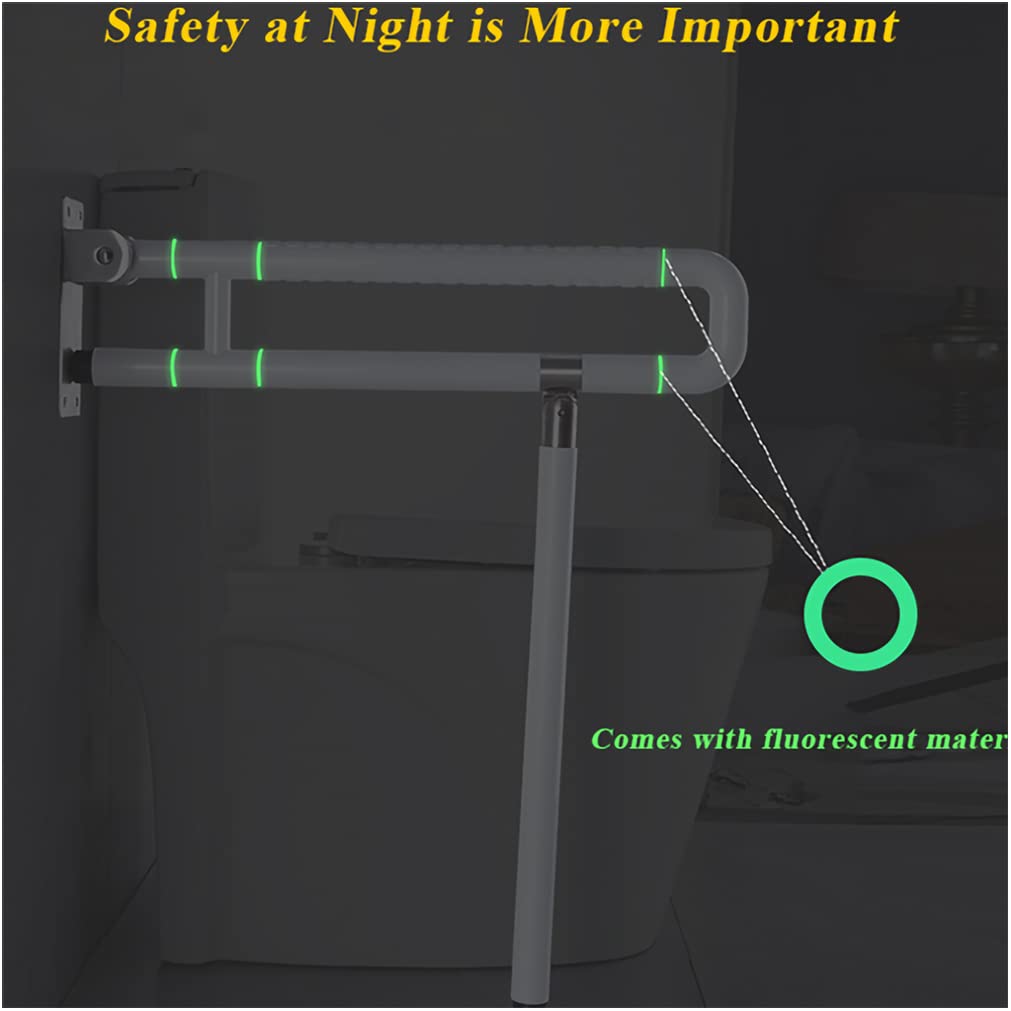 Barras De Sujeción,Barra De Agarre Apoyo Barra Abatible para Inodoro Barandilla Ayuda Seguridad Barra de Seguridad para Soporte en el baño(Blanco,70cm)