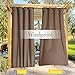 NICETOWN 2 Panels Weighted Blackout Curtains Patio Waterproof Outdoor Curtains, Thermal Insulated Top & Bottom Grommet & Back Tab Wind-Break Drapes Privacy for Pergola, W52 by L84, Tan-Khaki