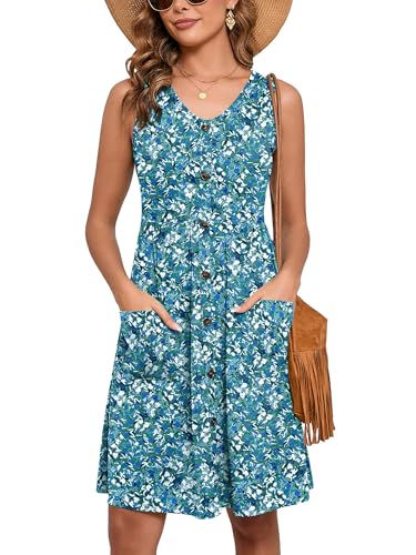 Image of Heymoments Women Sleeveless Summer Beach Dresses with Pockets
